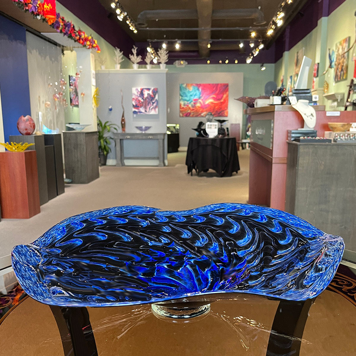 Wavy Bowl in Cobalt/Black